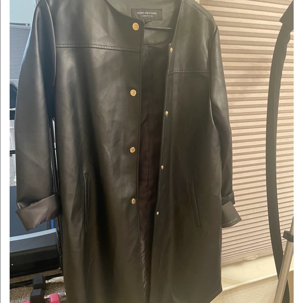 Black Faux leather jacket.